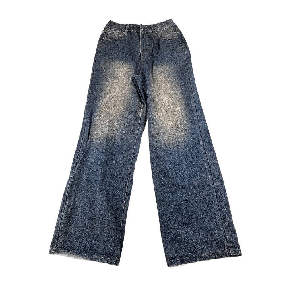 Peppermayo Jeans‎ Women 2 Blue Ride Elegant Baggy Wide Leg Low Rise Streetwear